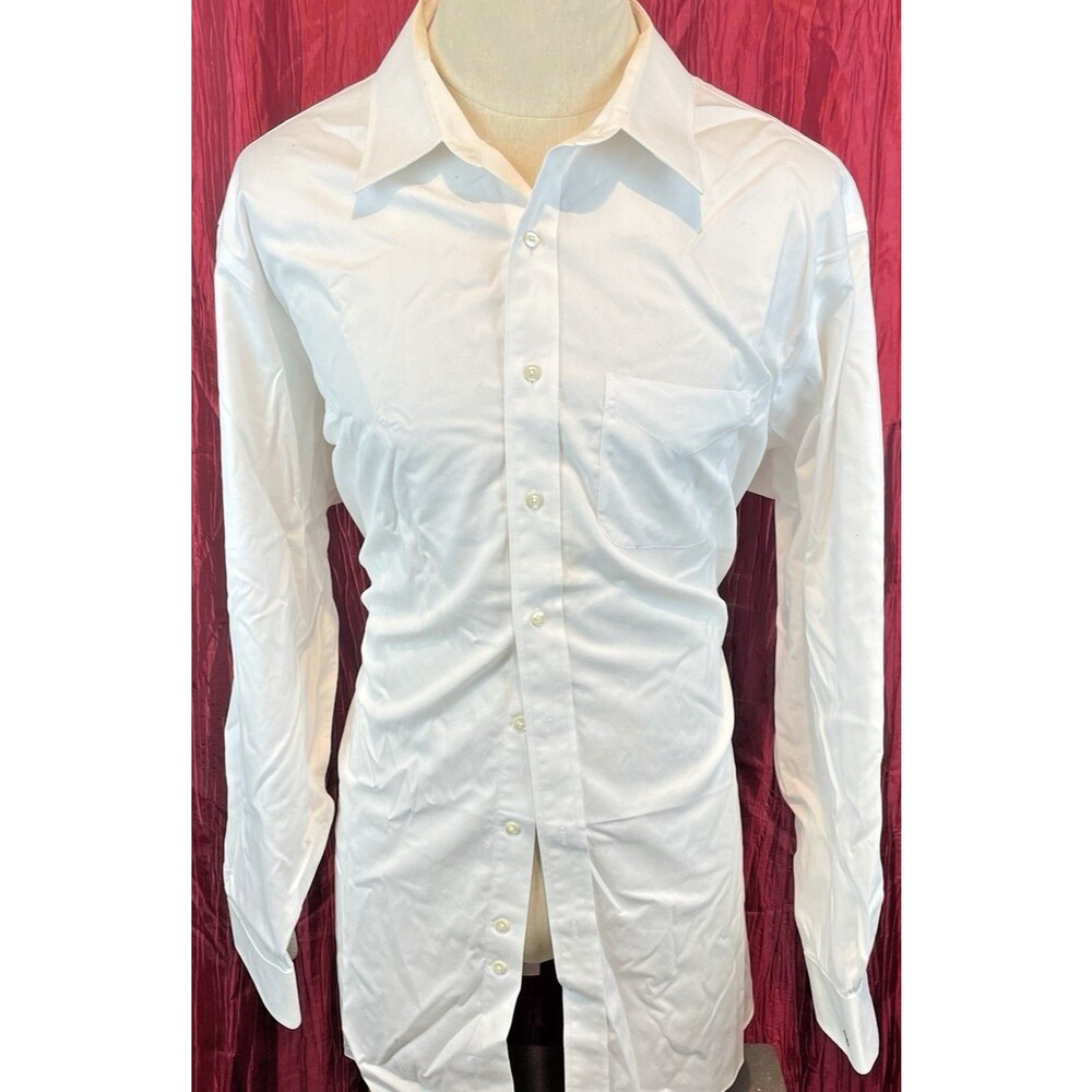 Mens Brooks Brothers" Madison" Ivory Supima Cotton LS Dress Shirt 18.5x36